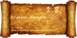 Krakker Benedek névjegykártya