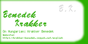 benedek krakker business card